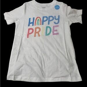 Girls Carter's Happy Pride T-Shirt Size 8 Kids White Multi-color